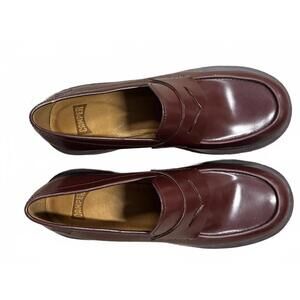 Camper Women's Brown Leather Loafers with Chunky Sole